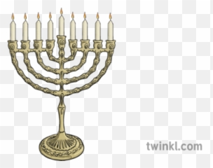 Hanukkah Menorah Illustration - Twinkl Hanukkah Poster Png,Menorah Png