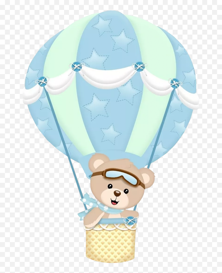 Download Balloons Clipart For Christening Hd Png - Blue Hot Air Balloon With Teddy Bear,Balloons Clipart Transparent