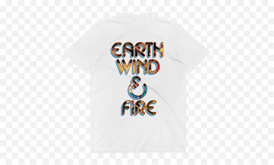 Stacked Logo Foil Tee Apparel Earth Wind U0026 Fire - Earth Wind And Fire Merchandise Png,Earth On Fire Png