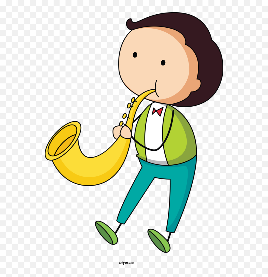 People Saxophone Cartoon Animation For Kid - Kid Clipart Homem Tocando  Trompete Desenho Simples Png,Saxophone Clipart Png - free transparent png  images 