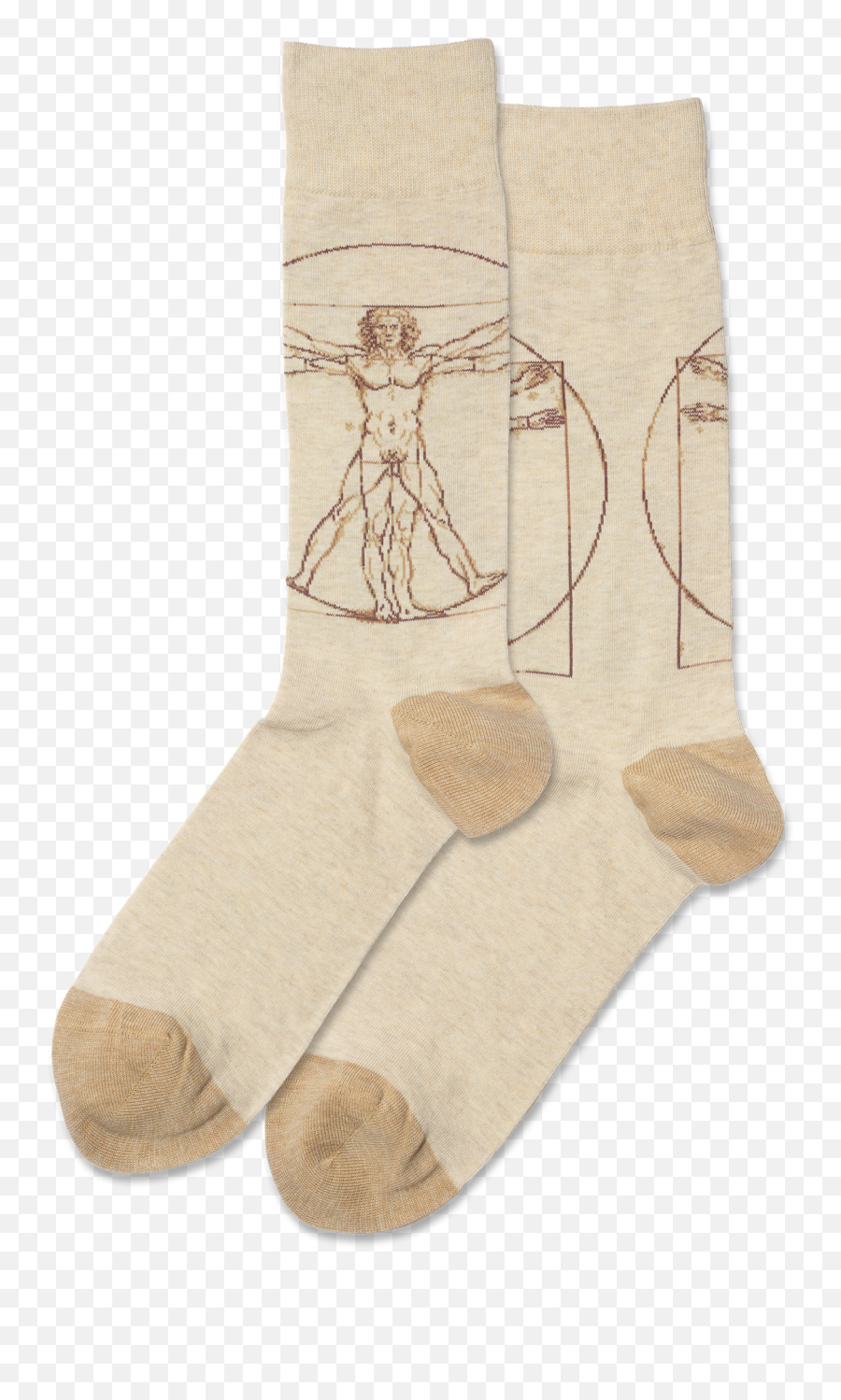 Menu0027s Vitruvian Man Crew Socks - Natural Melange For Teen Png,Vitruvian Man Logo
