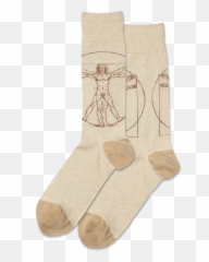 Menu0027s Vitruvian Man Crew Socks - Natural Melange For Teen png