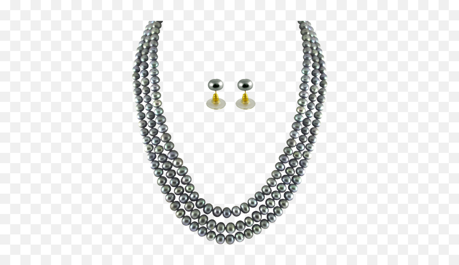 Download Jpearls Sjpja - 229 3 String Grey Pearl Set Three Solid Png,String Of Pearls Png