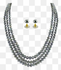 Download Jpearls Sjpja - 229 3 String Grey Pearl Set Three Solid png