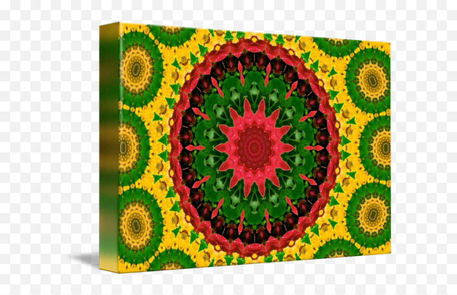 Green Yellow Kaleidoscope Mandala - Decorative Png,Green And Yellow Flower Logo