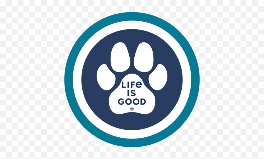 Paw Print Circle Sticker By Life Is Good - O Kan Do Png,Blue Paw Print Logos