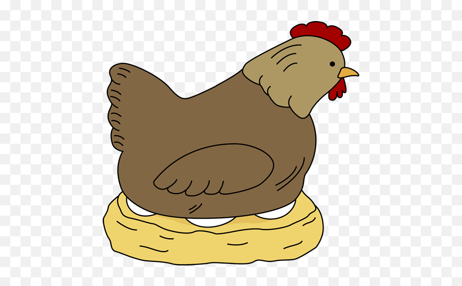 Library Of Chicken - Chicken Sitting On Eggs Cartoon,Nest Png