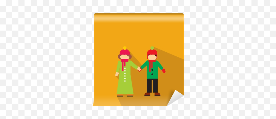 New Girl And Boy Flat Icon Wall Mural U2022 Pixers - We Live To Change Holding Hands Png,Boy And Girl Icon