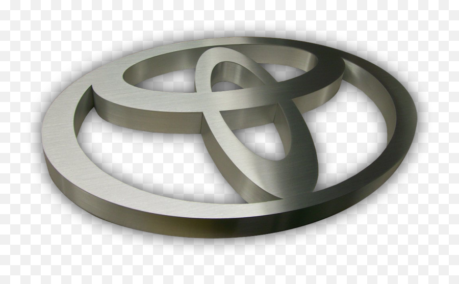 Brushed Stainless Steel Toyota Logo - Emblem Png,Toyota Logo Png