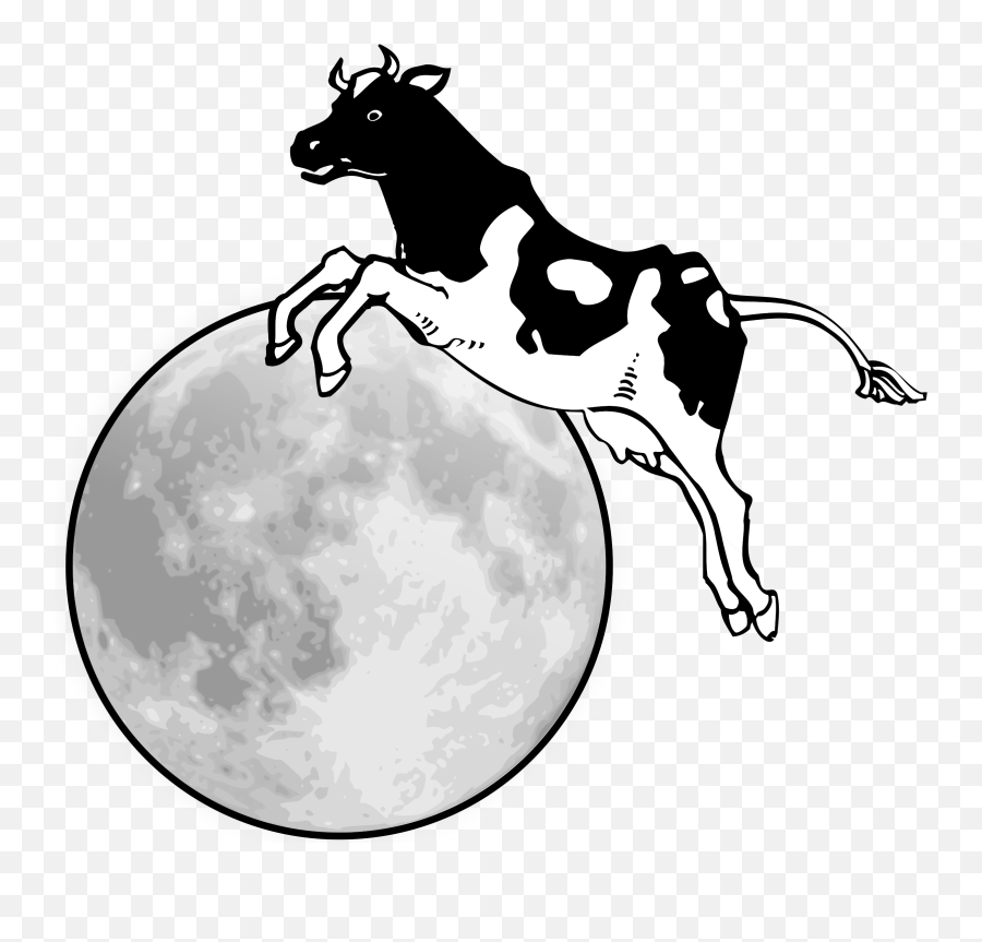 Cow Silhouette Png - The Cow Jumps Over The Moon Icons Png Transparent Background Cow Jumping Png,Full Moon Icon