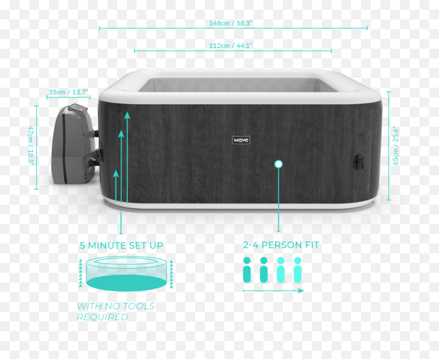 Pacific Grey Rattan Inflatable Hot Tub 2 - 4 Person Wave Wave Spa Swift Png,Mspa Icon