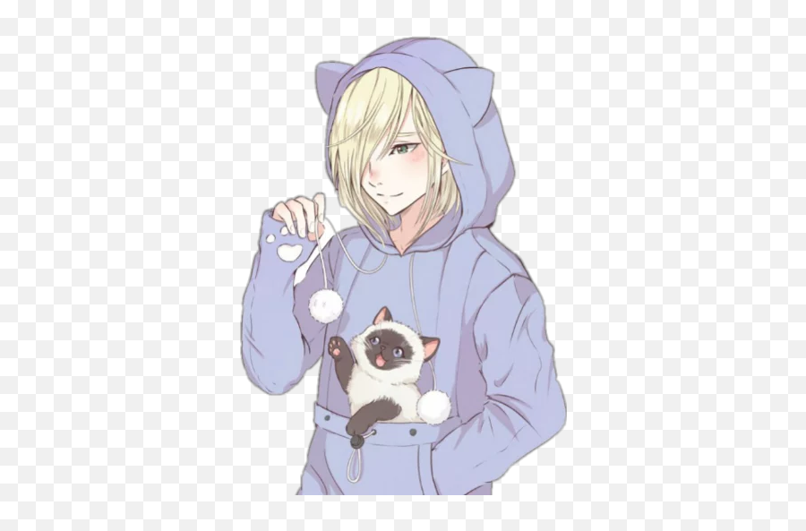 Telegram Sticker From Collection Anime Mix - Anime Boy Racoon Hoodie Png,Yuri Plisetsky Icon