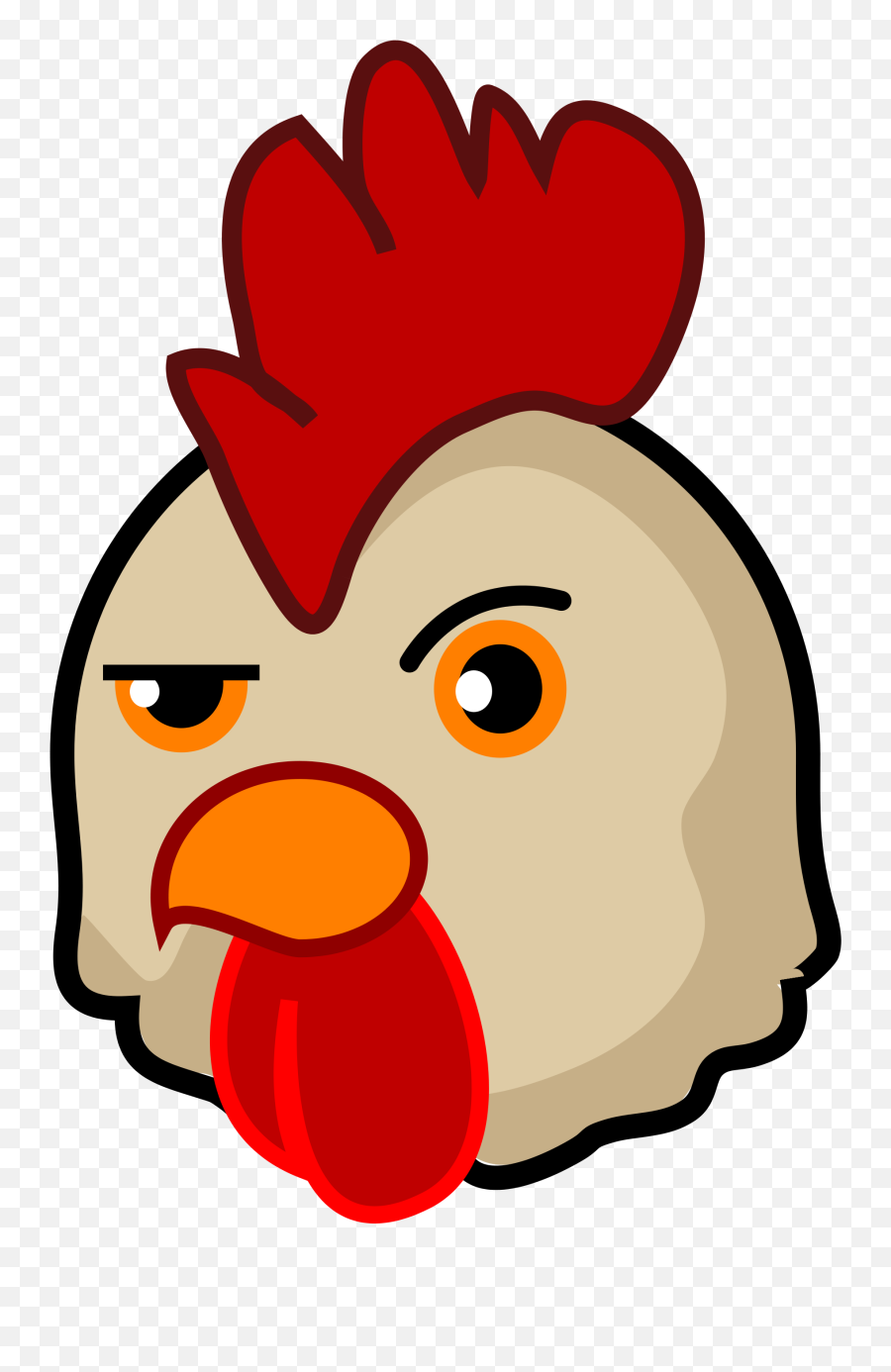 Rooster Icon - Chicken Head Cartoon Png Clipart Full Size Chicken Head Png,Rubber Chicken Png
