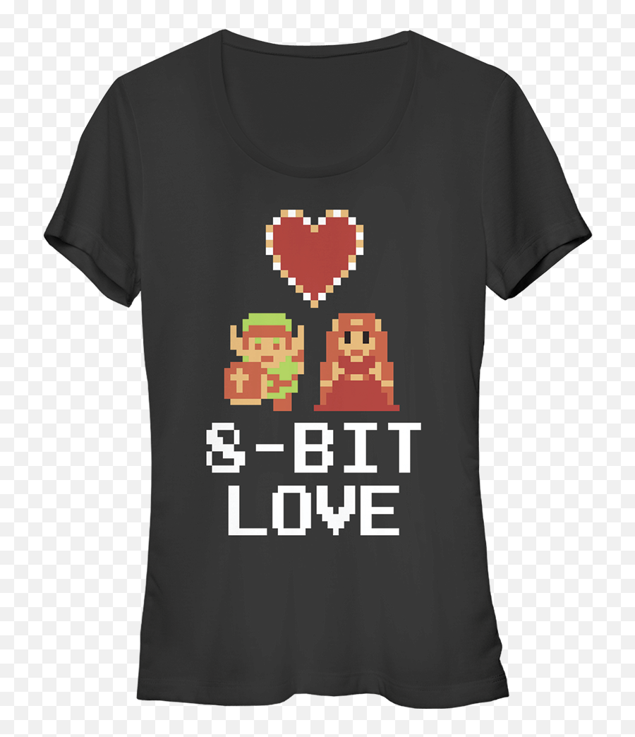 Junioru0027s Nintendo Legend Of Zelda 8 - Bit Love Graphic Tee Black 2x Large Link Y Zelda 8 Bit Png,Legend Of Zelda Icon Pack