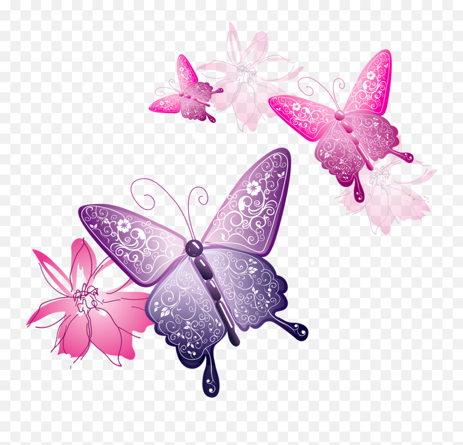 Butterfly Transparent Plumeria Vector Huge Freebie - Transparent Background Pink Butterfly Png,Transparent Image Powerpoint
