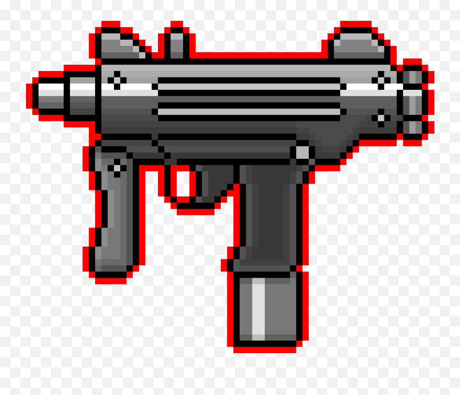 Basic Uzi Colored 2 - Uzi Pixel Art Png,Uzi Png