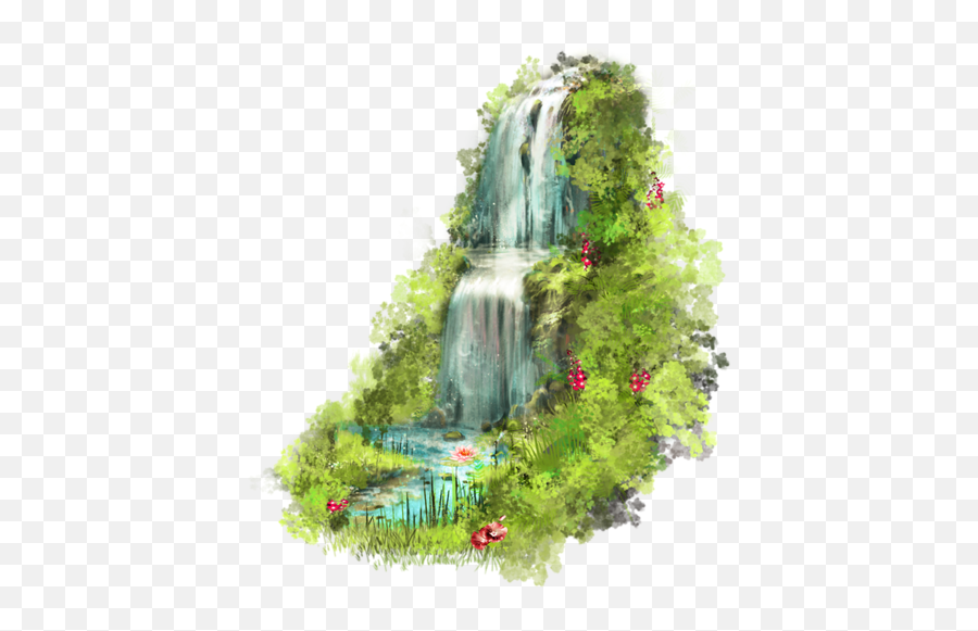 Download Waterfall Free Png - Nature Garden Png Background Hd,Waterfall Png