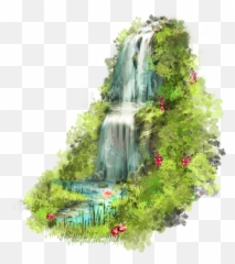 Download Waterfall Free Png - Nature Garden Png Background Hd,Waterfall Png