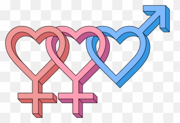 Filefemale Bisexual Hearts 3d Symbolsvg - Wikimedia Commons Female Bisexual Symbol Png,Falling Hearts Png