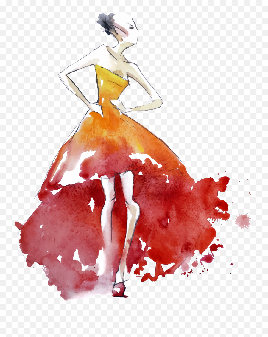 Download Fashion Haute Illustration Abstract Couture Design - Women Fashion Design Drawing Png,Girl Drawing Png