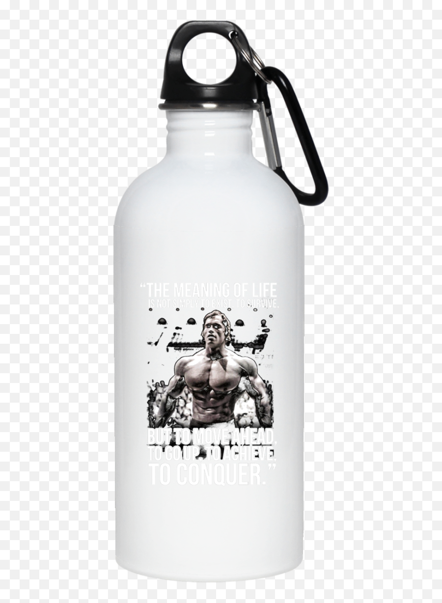 Arnold Schwarzenegger Arnie Conquer Quote 23663 20 Oz Stainless Steel Water Bottle - Water Bottle Png,Arnold Schwarzenegger Transparent