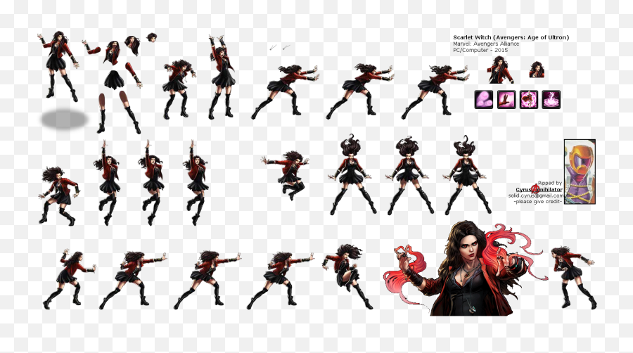 Scarlet Witch Sprite Sheet Png - Scarlet Witch Sprite Sheet,Scarlet Witch Transparent