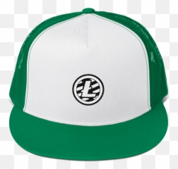 Litecoin Logo Trucker Snapback Cap Many Colors Available - Green Hat Flat Brim png
