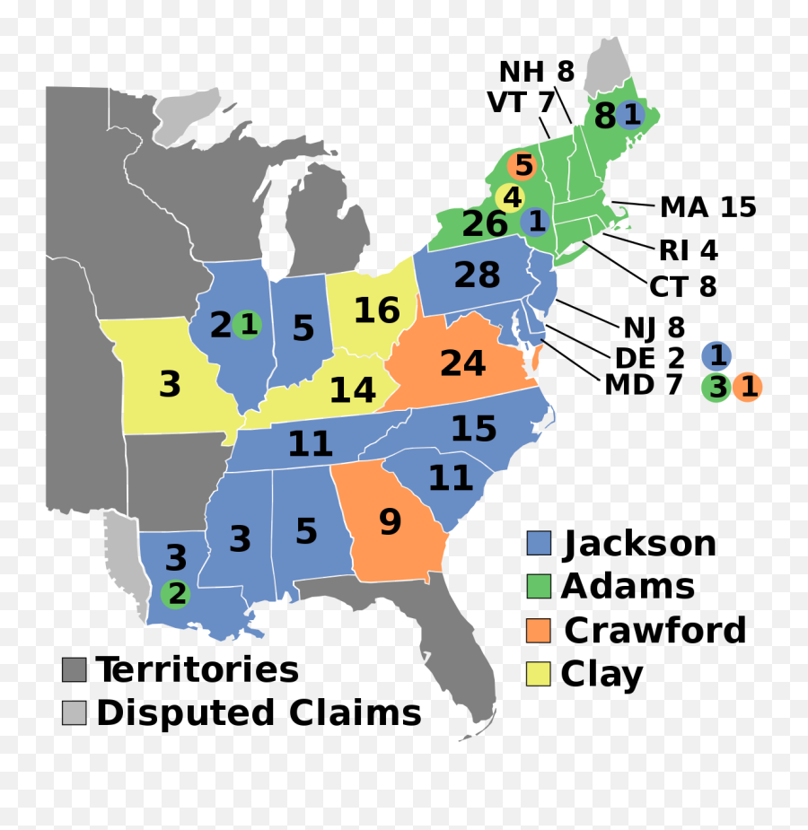 United States Presidential Election - Election Of 1824 Map Png,Andrew Jackson Png