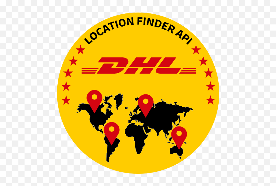 Location Finder - Black And White World Map Free Poster Png,Dhl Logo Png