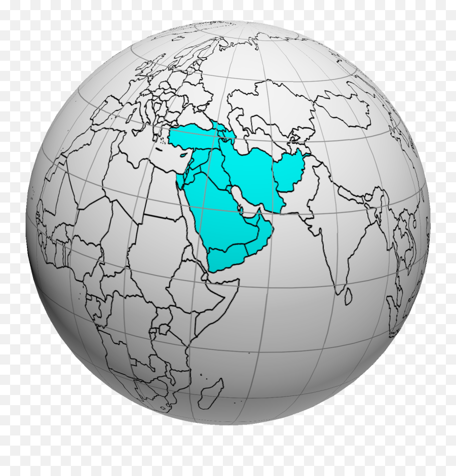 Western Asia - Western Asia Map Globe Png,World Map Png