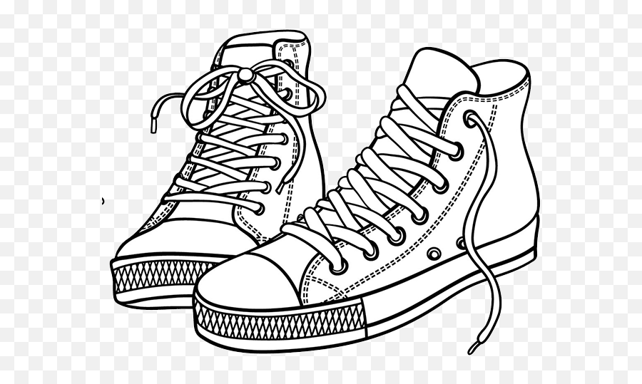 Coloring Shoes High Tops - Png Png Shoes Transparent Shoes Clipart Png,Shoe Transparent Background