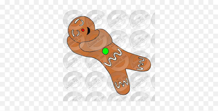 Sleepy Gingerbread Man Picture For Classroom Therapy Use - Gingerbread Man Sleeping Clipart Png,Gingerbread Man Png