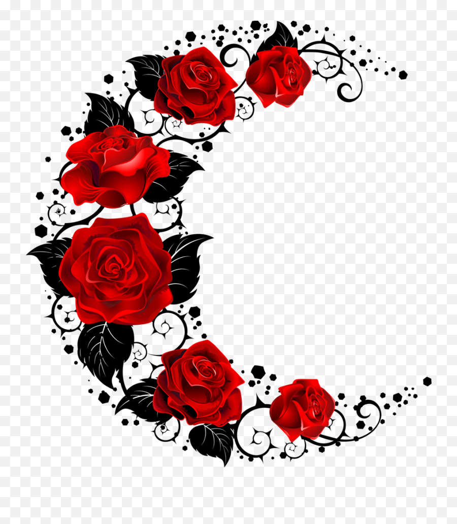 Moon Of Red Roses Sticker By Blackmoon9 - White 3x3 Rose Buds Vine Tattoo Png,Rose Vine Png