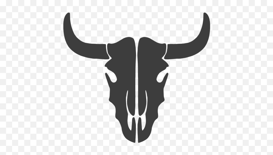 Texas Longhorn Silhouette Skull Bull - Bull Skull Silhouette Png,Skull Silhouette Png