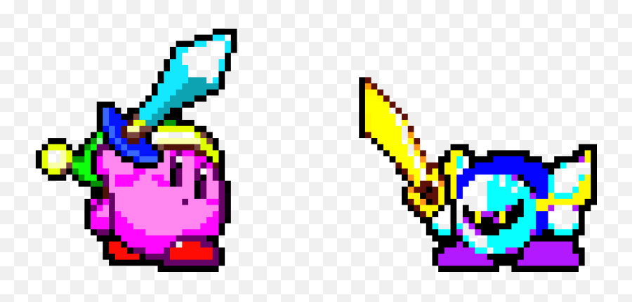 Sword Kirby Vs Meta Knight - Meta Knight Pixel Art Png,Meta Knight Png
