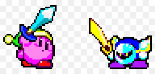 Sword Kirby Vs Meta Knight - Meta Knight Pixel Art Png,Meta Knight Png