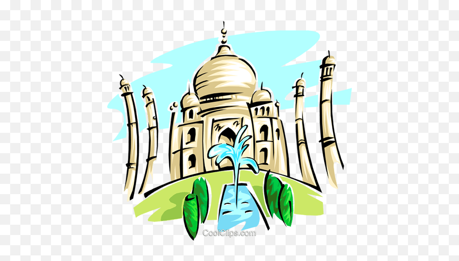 Taj Mahal Royalty Free Vector Clip Art Illustration Arch0443 - Taj Mahal Free Clipart Png,Taj Mahal Png