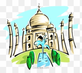 Taj Mahal Royalty Free Vector Clip Art Illustration Arch0443 - Taj Mahal Free Clipart Png,Taj Mahal Png