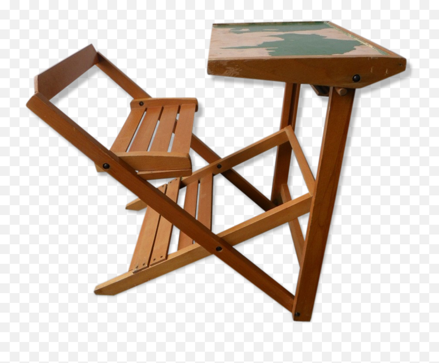 Download Vintage Folding School Desk And Chair - School Png Folding Chair,School Chair Png