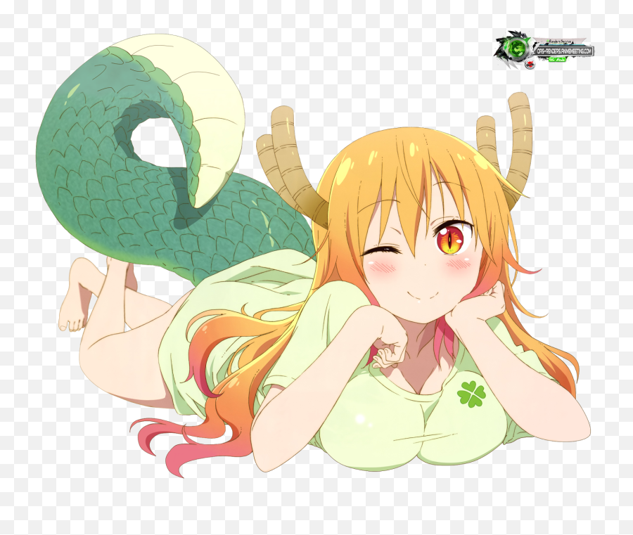 Download Anime Tohru Blonde Horns Tail Yellow Eyes Legs Png