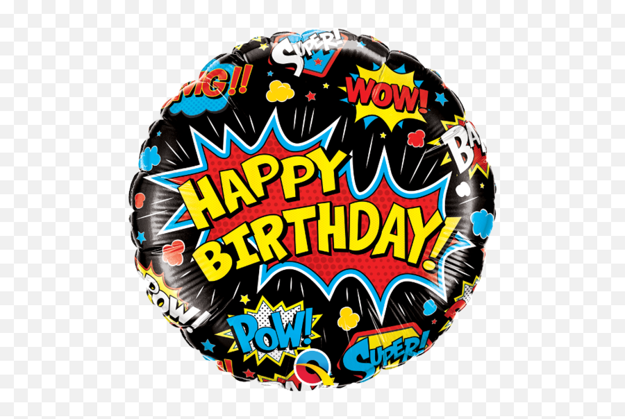 Birthday Super Hero Black Balloon - 18 Super Hero Birthday Background Png,Black Balloon Png
