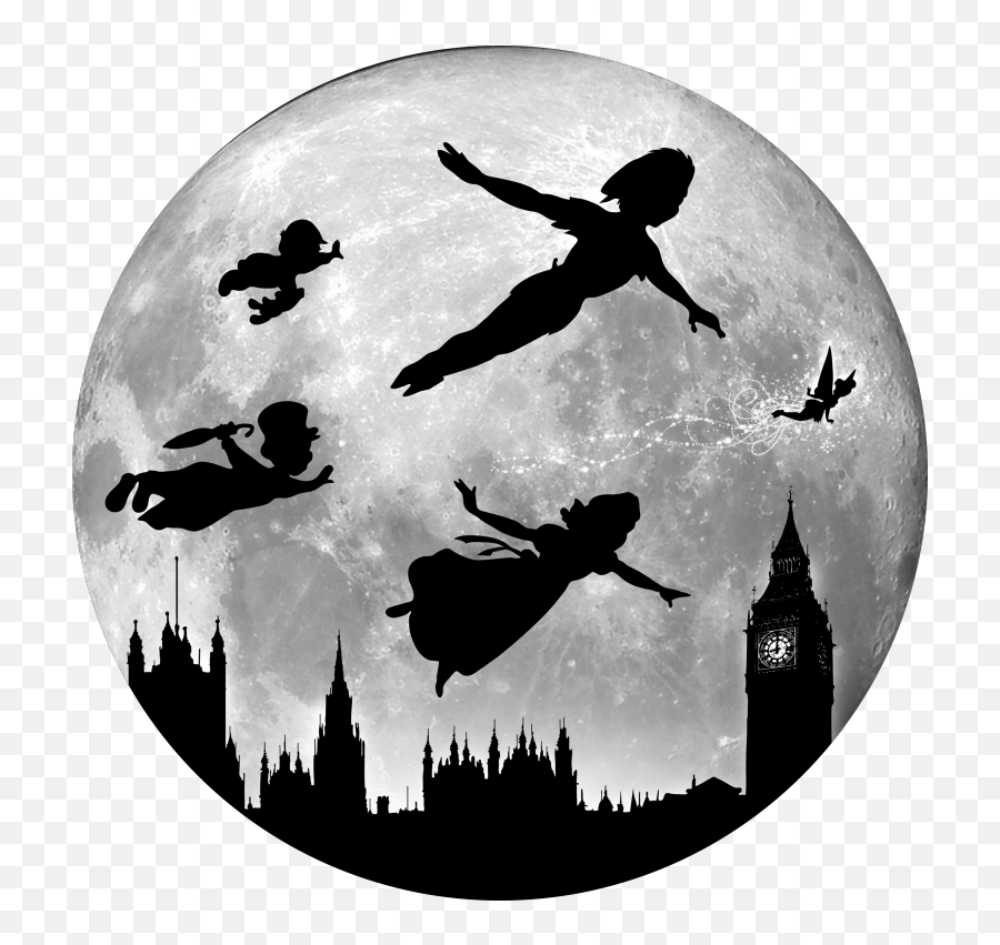 Fitness Silhouette Png - Peter Pan I M So Fly,Moon Silhouette Png