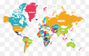 Elegant World Map Image Png - Countries