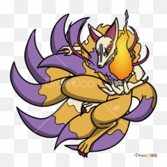 How To Draw Kyubi Yo - Mythical Creature Png,Yo Kai Watch Logo