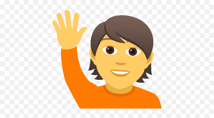 Person Raising Hand Joypixels Sticker - Person Raising Hand Tipping Hand Gif Png,Raised Hand Icon Black Background