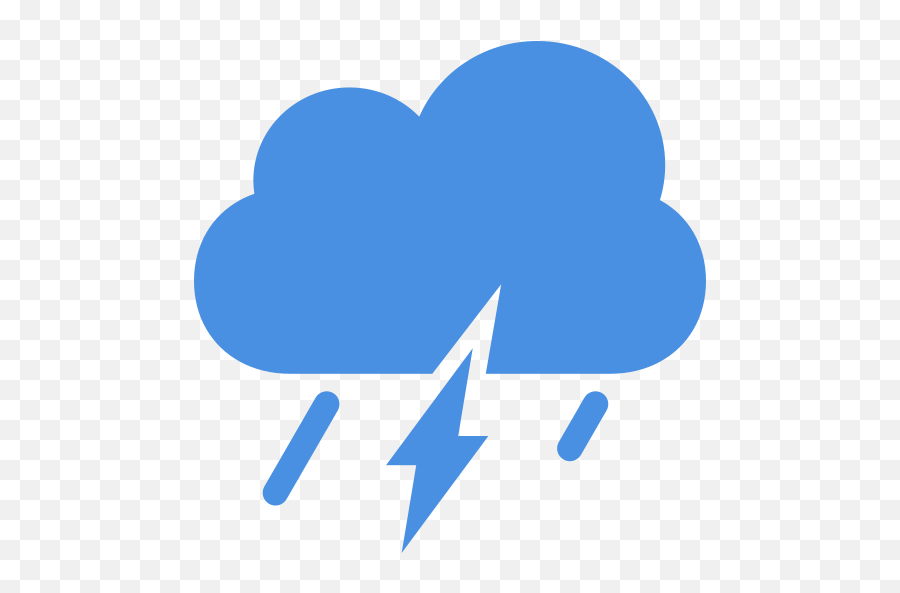 Cloud Cloudy Lightning Rain Thunder Weather Icon - Free Heart Png,Free Weather Icon Set Png