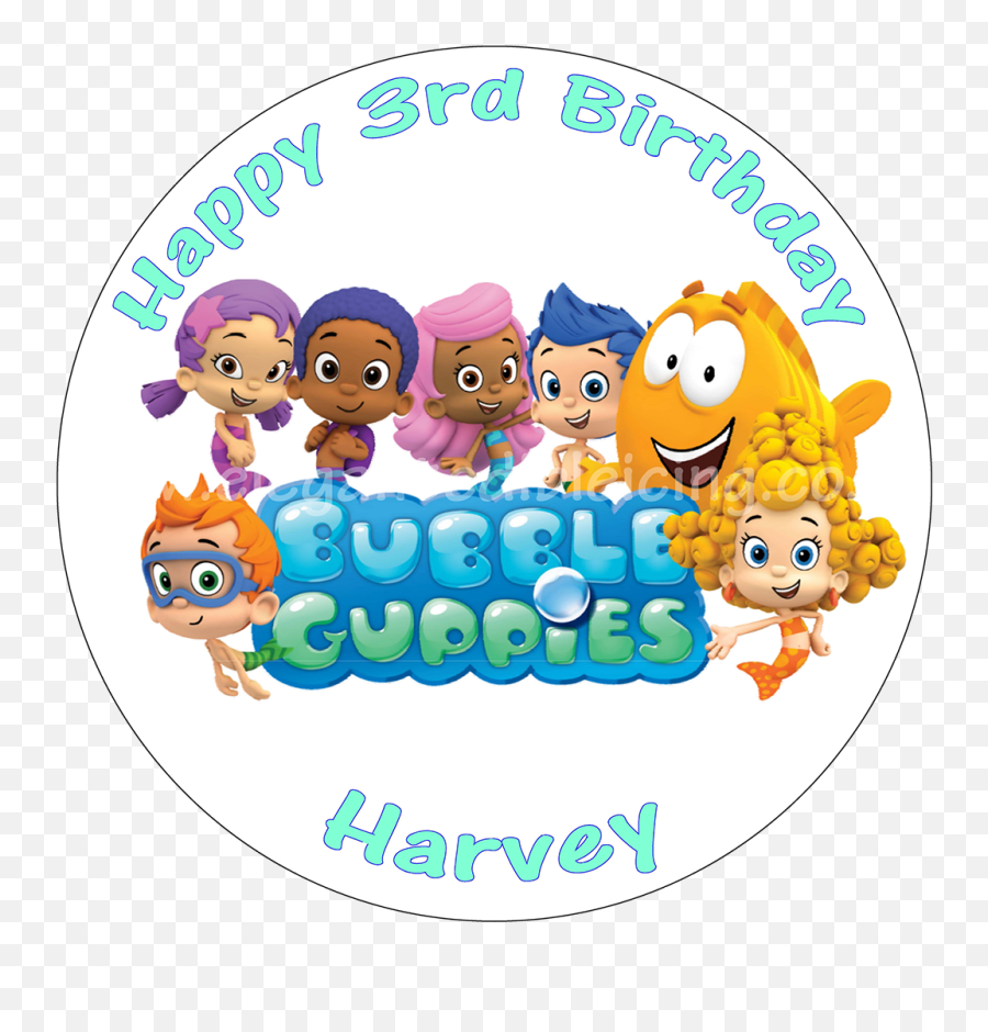 Bubble Guppies Edible Cake Topper - Bubble Guppies Round Cake Png,Bubble Guppies Png