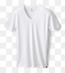 Suzette T - Shirt in White With VNeck Png