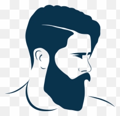 Fashion Barber Moustache Beard Clipart - Hairstyle For Men Logo Png