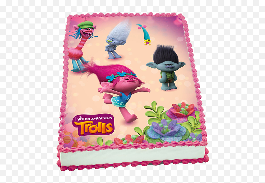 Download Hello Trolls - Dreamworks Trolls Poppy Canvas Wall Birthday Cake Png,Trolls Poppy Png